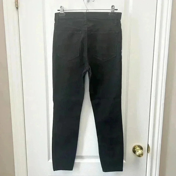 GAP True Skinny Jeans High Rise Split Hem Front Ankle Slit Cropped Black Size 27 - Picture 5 of 16